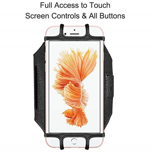 VUP 180 Degree Rotation Running Jogging Gym Bike Armband Fodral för 4,0-6,0 tum mobiltelefoner - svart - Bild 6