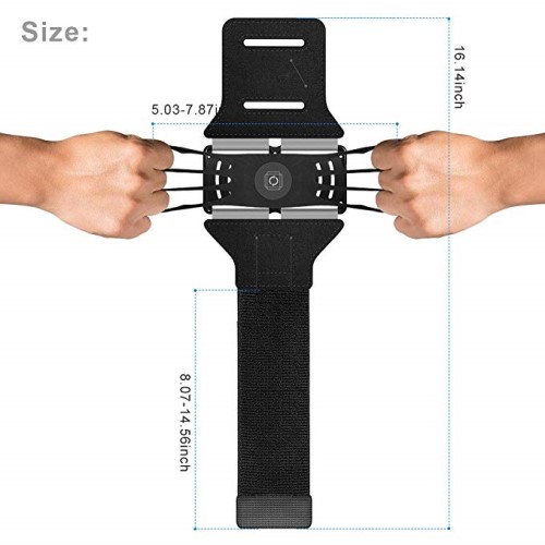 VUP 180 Degree Rotation Running Jogging Gym Bike Armband Fodral för 4,0-6,0 tum mobiltelefoner - svart - Bild 4