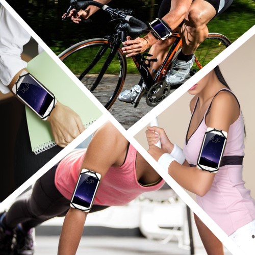 VUP 180 Degree Rotation Running Jogging Gym Bike Armband Fodral för 4,0-6,0 tum mobiltelefoner - svart - Bild 3