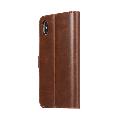 Crazy Horse Texture Leather iPhone XS Max Coffee