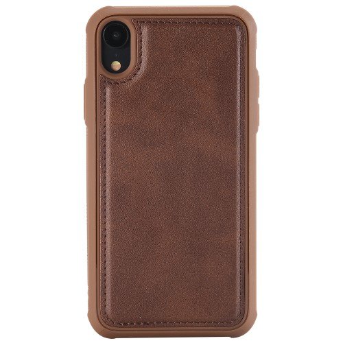 For iPhone XR 6.1 inch Cover Accessory with Wallet, Magnetic Detachable 2-in-1, Stand Feature - Coffee