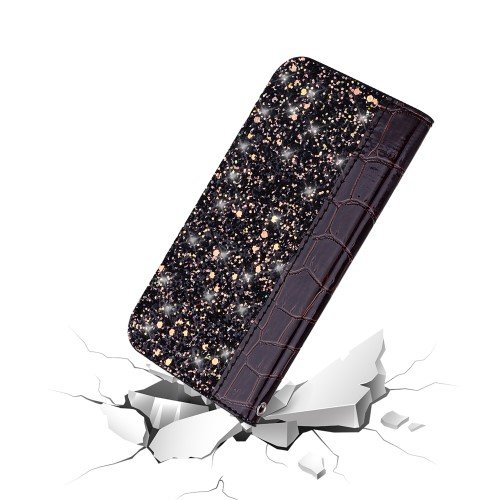 Crocodile Texture Glittery Sequins iPhone XS Max - Black