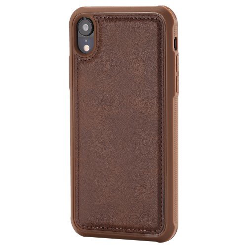 For iPhone XR 6.1 inch Cover Accessory with Wallet, Magnetic Detachable 2-in-1, Stand Feature - Coffee